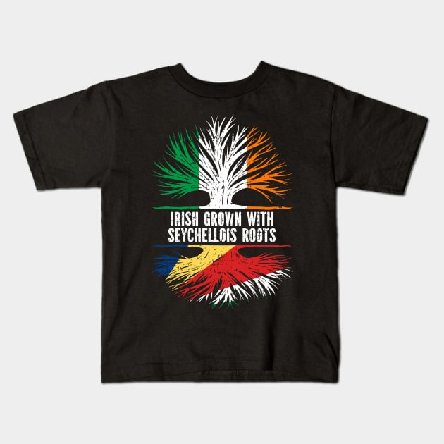 Irish Grown With Seychellois Roots Ireland Flag Kids T-Shirt by silvercoin